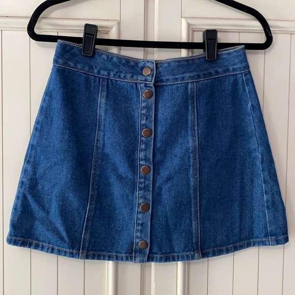 Brandy Melville Button Up Denim Skirt - Picture 1 of 7